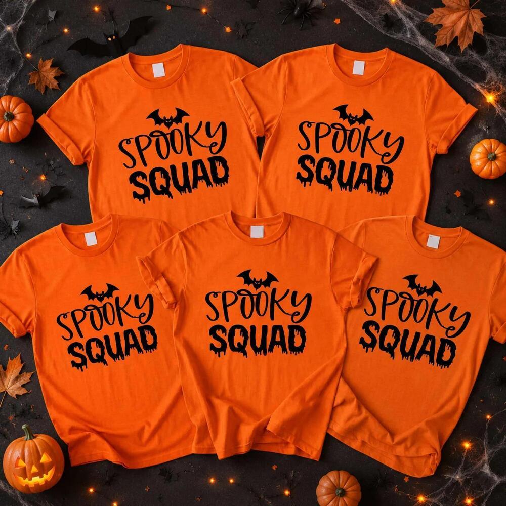 Spooky Squad Halloween T-Shirt, Matching Fall Tees
